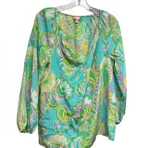 Lilly Pulitzer Elsa Top 100% Silk Size Small
